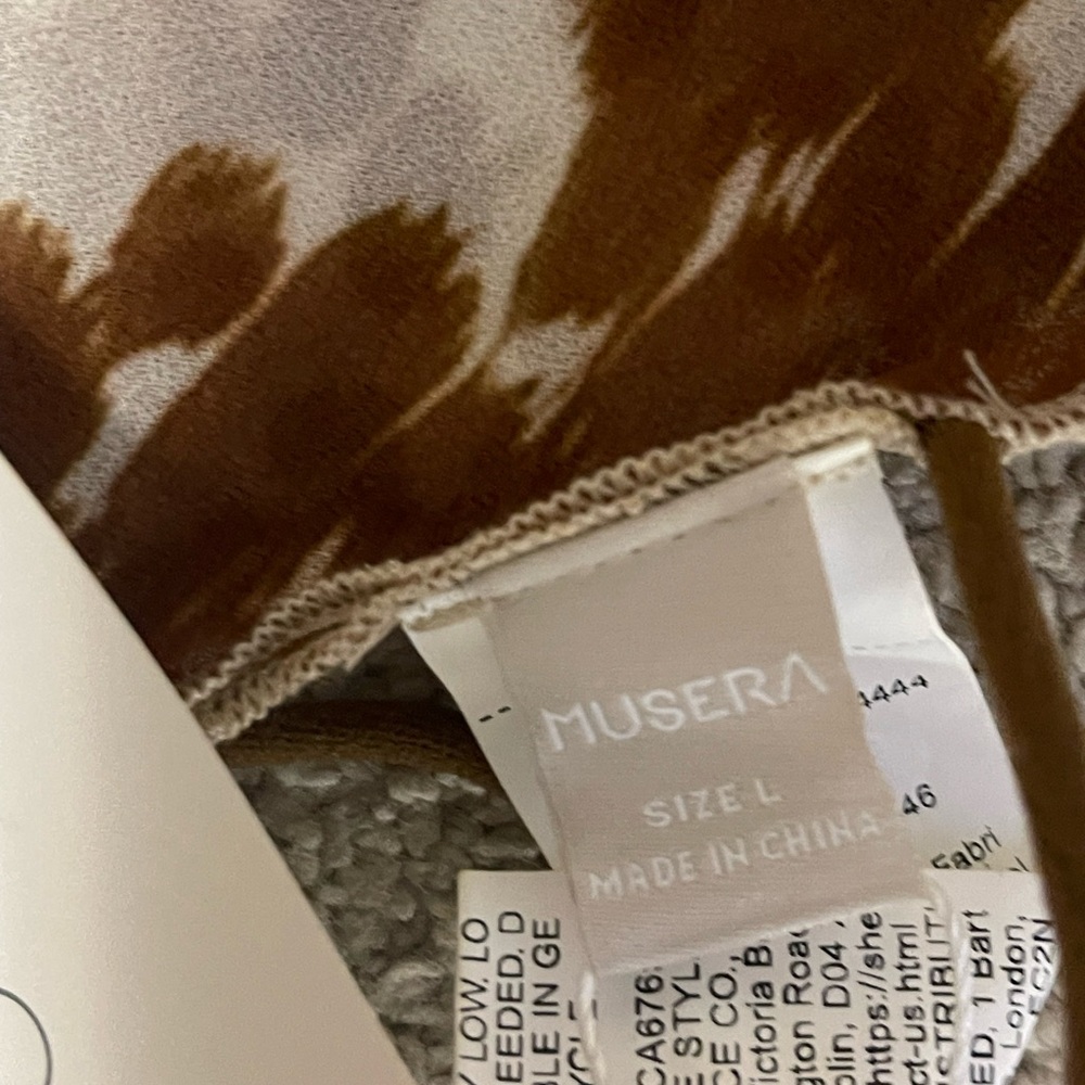 Musera Size L Brown Patterned Top